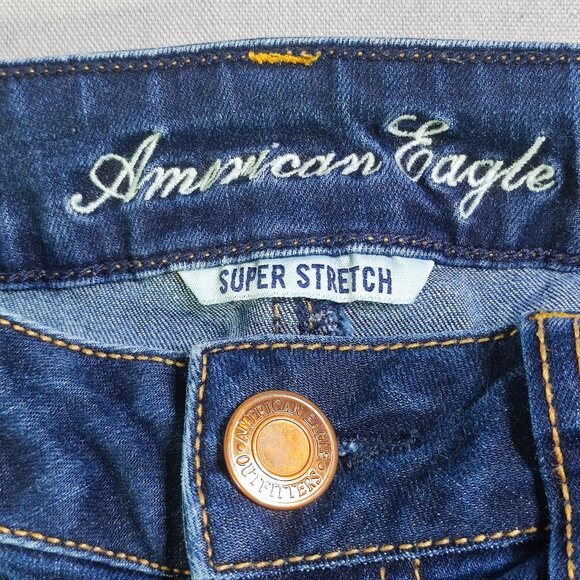 American Eagle jeggings women's size 4 ink blue skinny super stretch low-rise - Picture 6 of 13